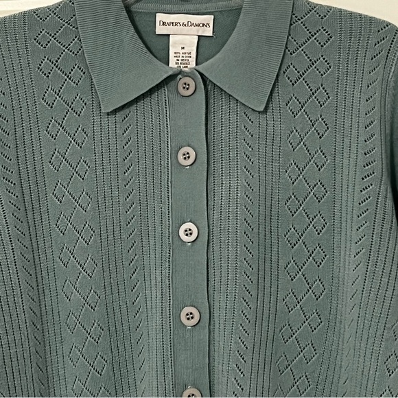 DRAPERS & DAMONS button down blouse and cardigan medium - Picture 10 of 10
